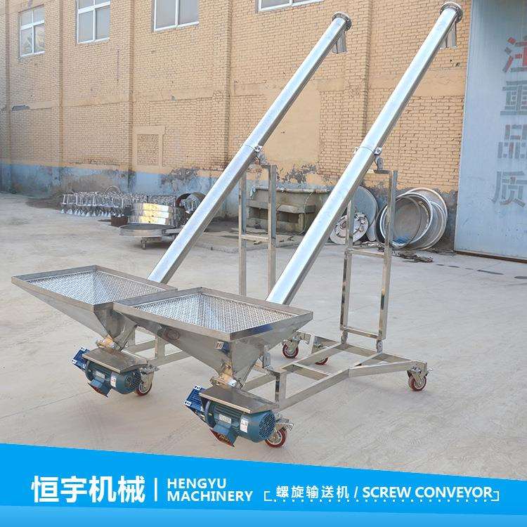 源头厂家淀粉不锈钢圆管螺旋输送机 型砂LS108管径倾斜螺旋上料机