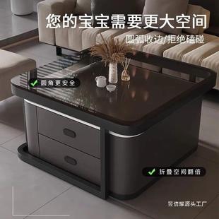 Tal板茶客厅家用轻奢现代桌小户型子岩x 2122出租房方形玻几璃202