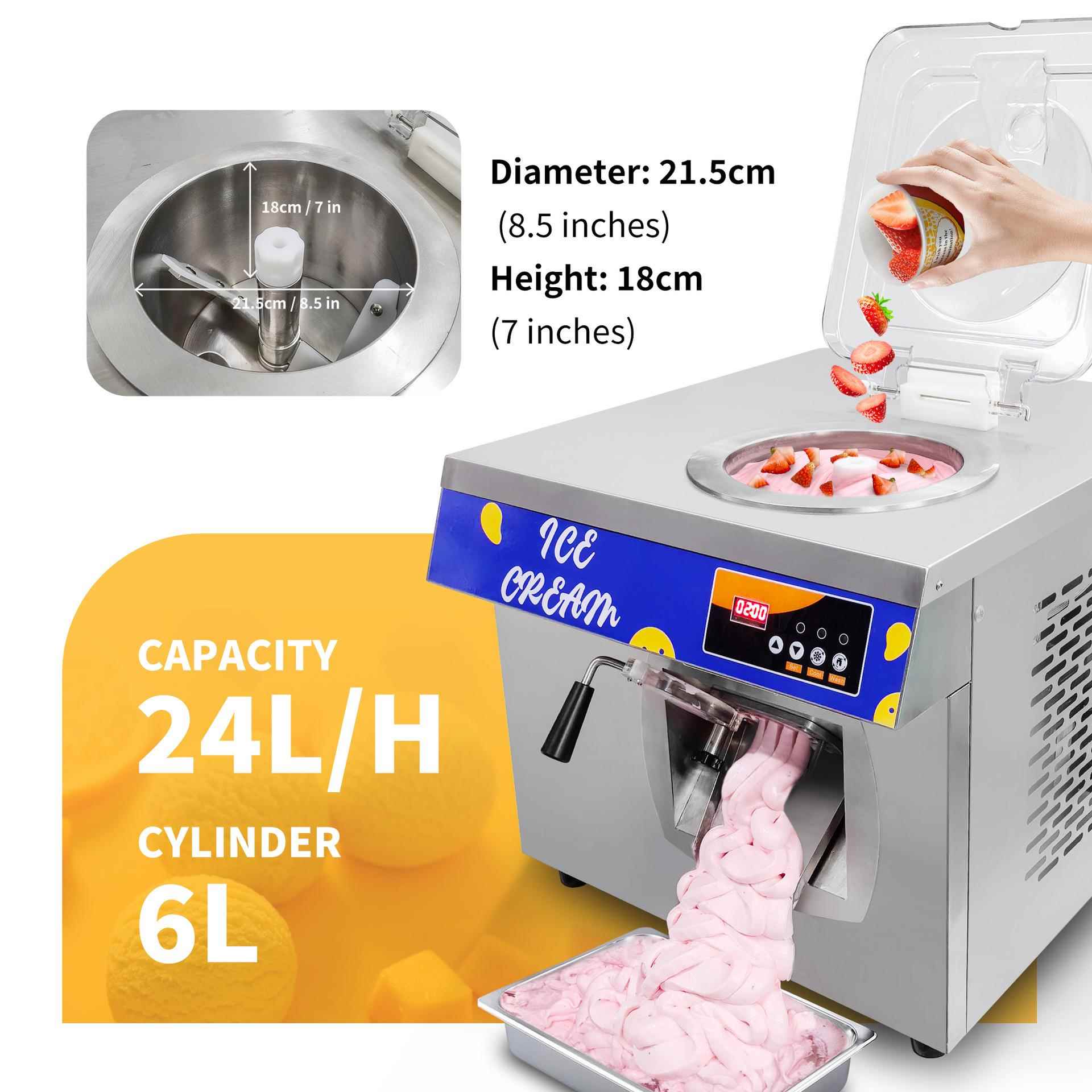 创型业摆摊神冰器小旋转制冷冰激凌机台淋696式商用Gelato淇机