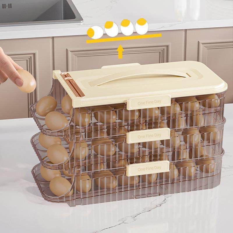 冰箱用鸡蛋收纳盒抽屉式滚动食品厨房用保鲜盒神器自动补位滚蛋,收纳整理,食物收纳盒,淘宝优惠券,粉丝福利购,淘宝优惠卷