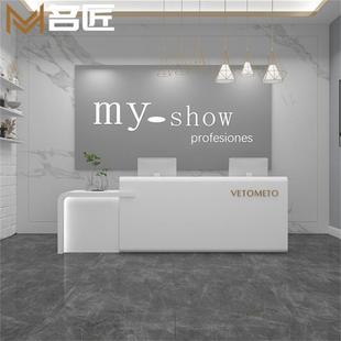 需定制公司前台接待台简约现代收银台美容院商用酒店培训机构烤漆