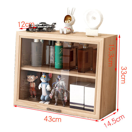复古盲盒收纳盒桌面大容量小野造场景透明手办小痛柜展示架子
