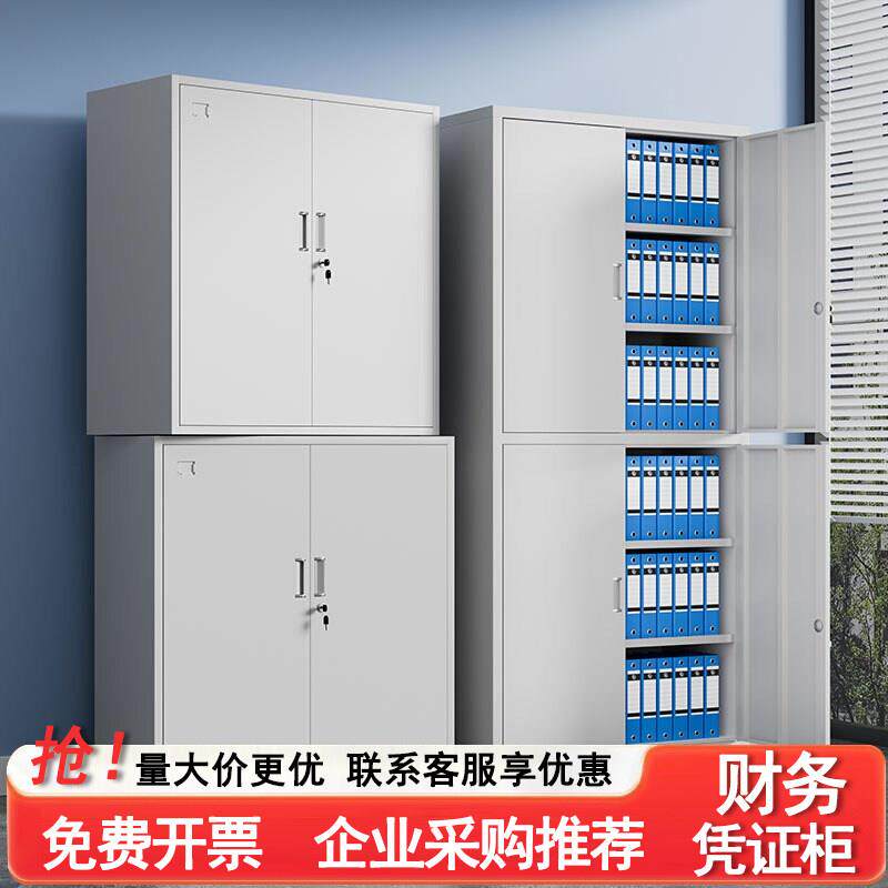 会计财务凭证柜钢制对开门文件柜资料档案柜办公室铁皮收纳柜带锁