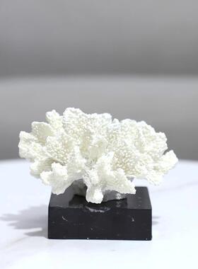 术现简约几2246何树脂白色珊瑚代艺装饰电摆件玄关书房视柜家居装