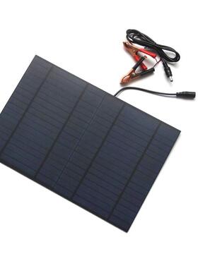 10W18V太阳能电池板层压板太阳能板接DC5521母线电瓶夹子充12V