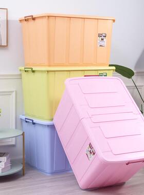350L特大号收纳箱家用衣服被子收纳柜子塑料储物箱加厚收纳箱带轮