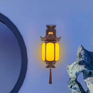 露户外壁灯防六角祥云水新中墙式庭院灯别柱墅大门灯室外天露台过