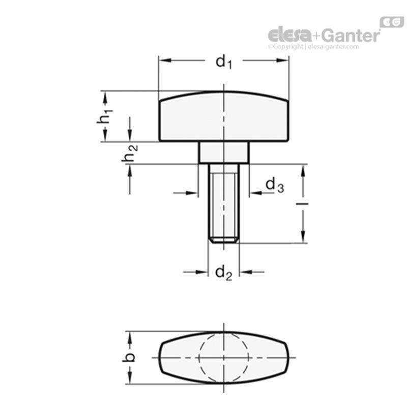 Elesa Ganter伊莉莎冈特 GN 433 机翼形螺母可轻松夹紧和紧固部件