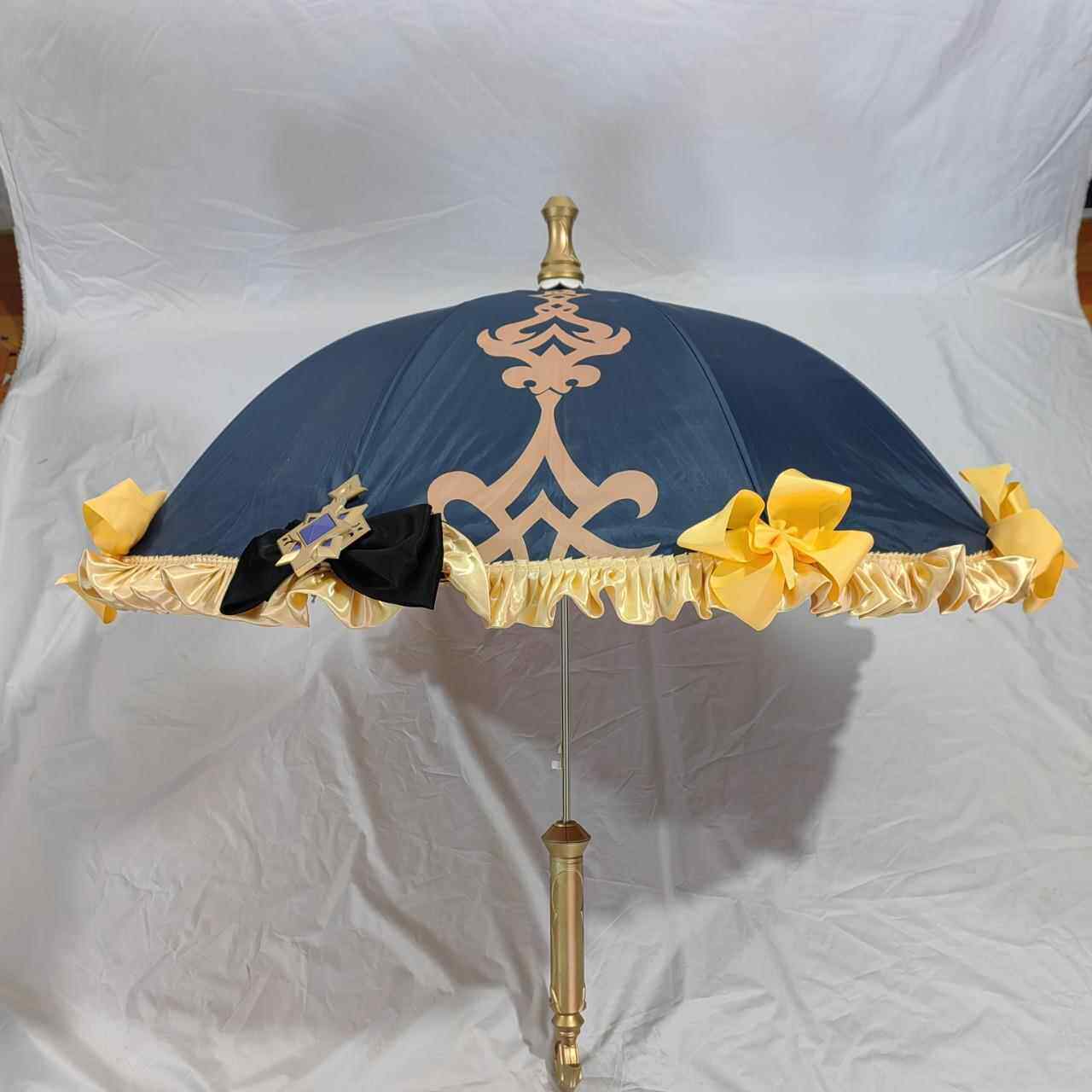 娜维娅cosplay雨伞道具 二次元高颜值双层蕾丝全自动遮阳伞