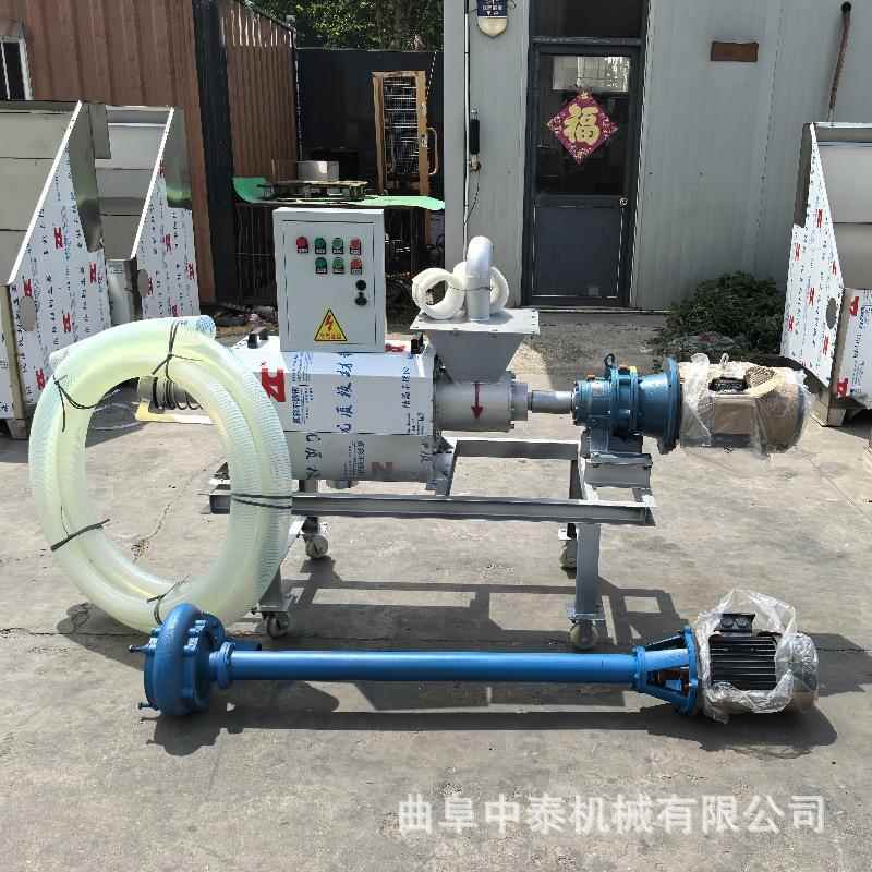 卧式猪粪便污分离机三连200型固液脱水机不锈钢肉鸡粪污挤干机