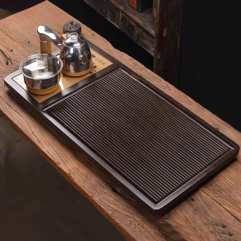 块黑檀实木家整用电木茶盘自动电磁炉原木制茶盘全茶木家用大台茶