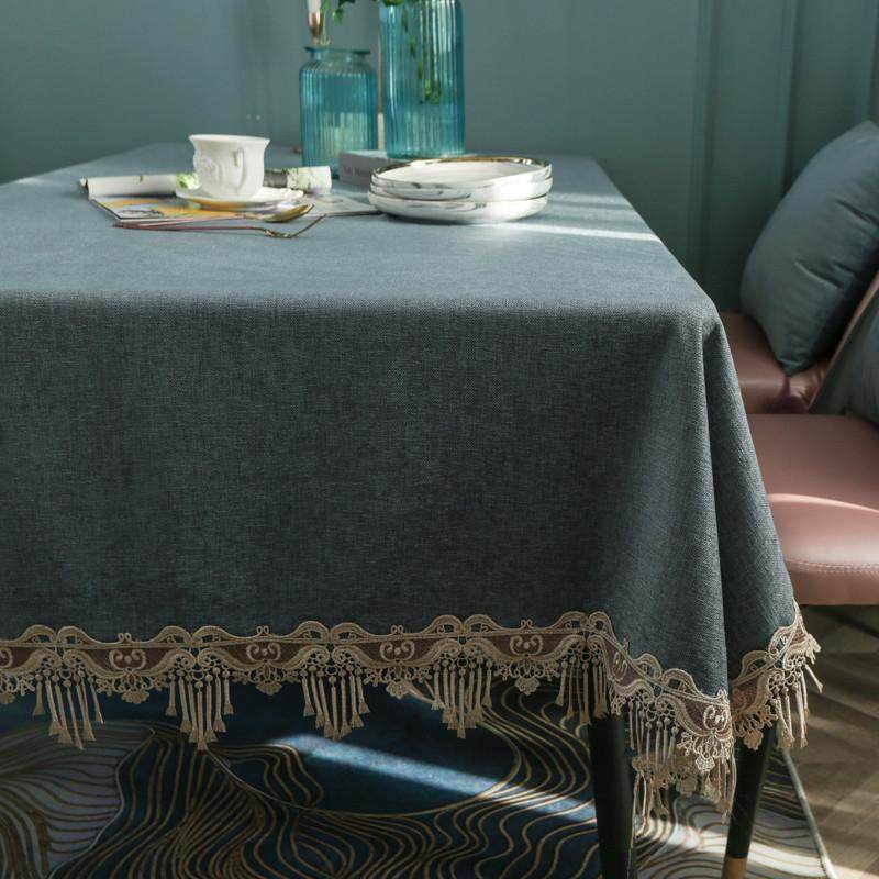 y*J桌布轻奢感欧式纯色餐桌布长方形防水桌垫蕾丝边茶几,居家布艺,椅套/椅垫,淘宝优惠券,粉丝福利购,淘宝优惠卷