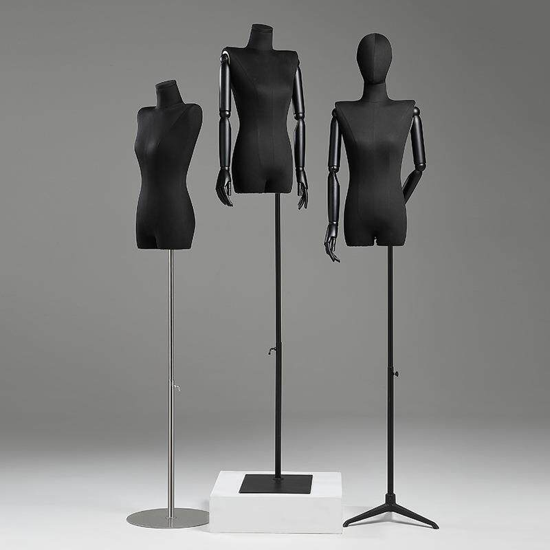 黑色平肩平胸模特道具女半身人台模特架韩国服装店橱窗全身展示架