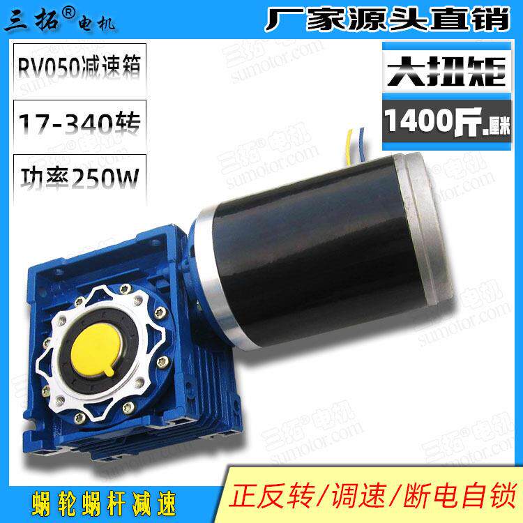 大扭矩速电机蜗轮蜗杆速电机微型速电机250W12V24V