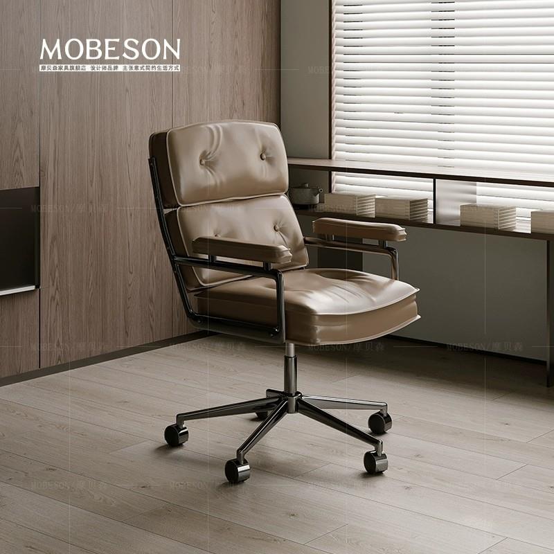 意式极简电脑椅家用书桌椅靠背办公椅老板椅学习久坐舒服座椅子