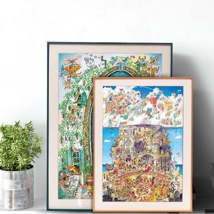 裱画框挂墙实木相 拼图框1000片50X75框架500片2000片装 X1AW 新款