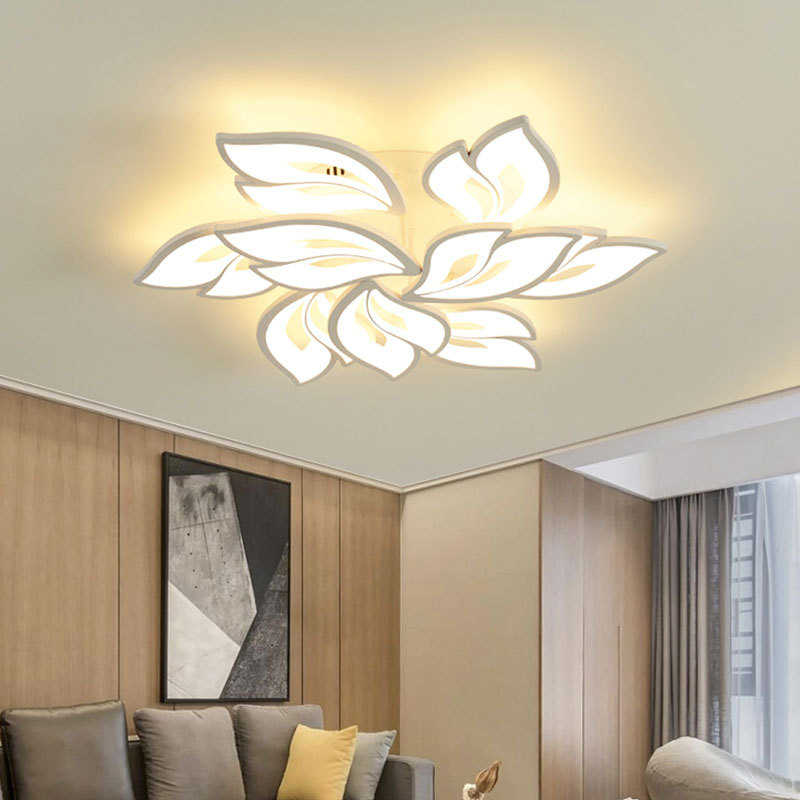 语音客厅创意智能带欧式遥控叶子卧室吸顶灯灯具新款现代大灯酒店