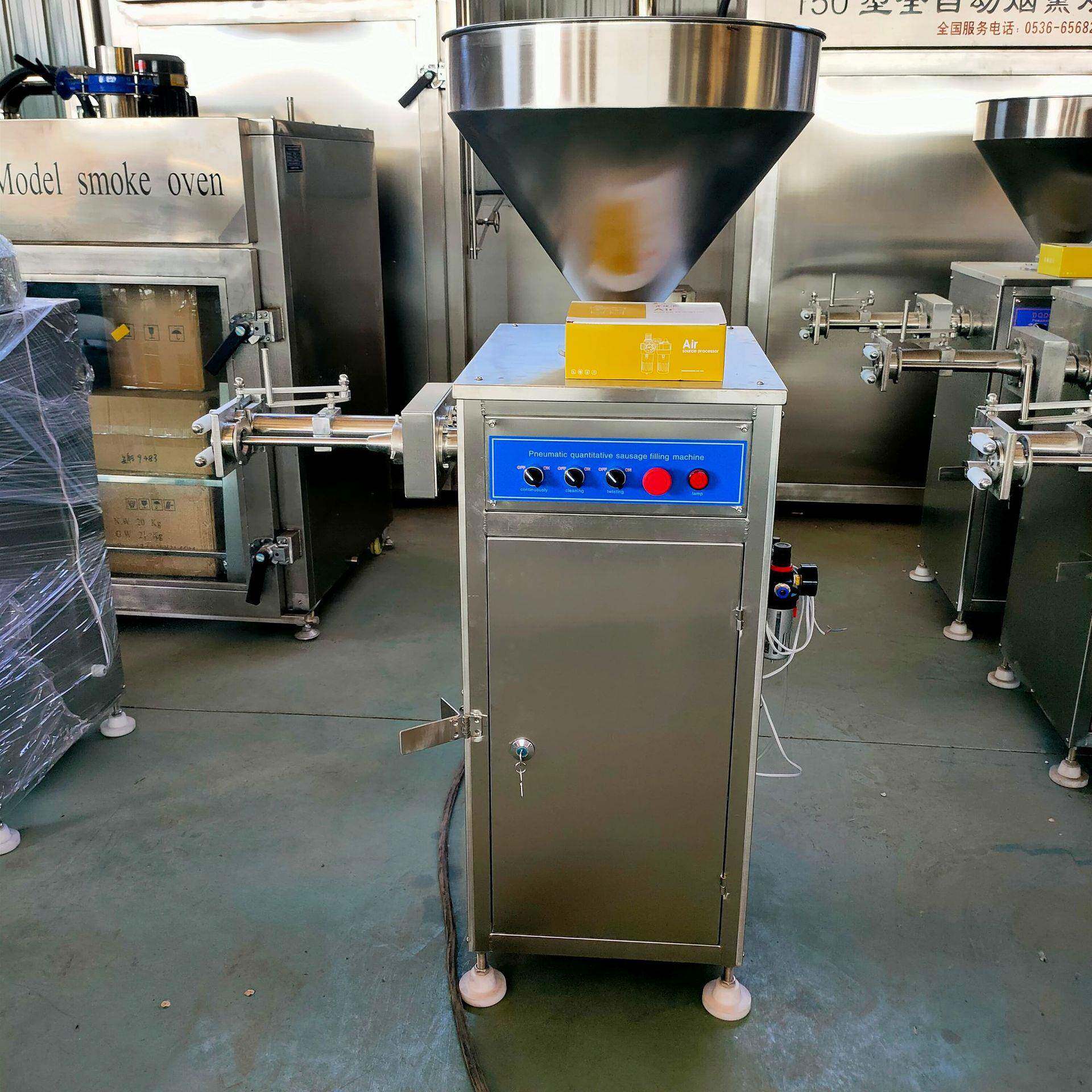 肉泥定量灌肠设备  猪肠衣灌肠机 广顺气动定量扭结灌肠机