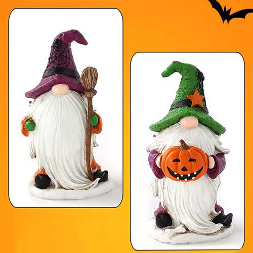Witch Hat Halloween Decoration 手捧南瓜无脸老人巫师巫婆人偶