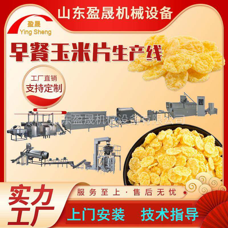 燕麦片生产线 冲泡玉米片生产线 早餐谷物脆片生产线 食品膨化机