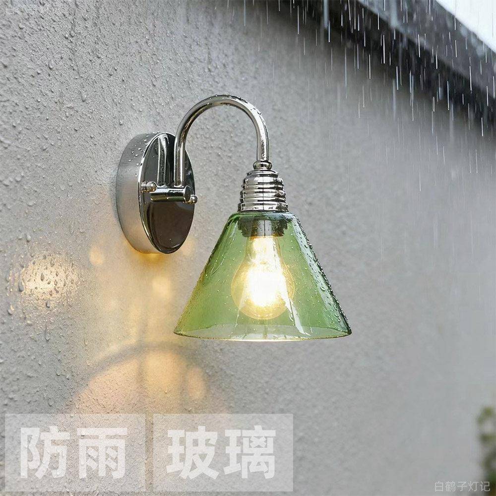 白鹤子美式户外壁灯室外防水防风灯具过道墙壁花园露台庭院灯外墙
