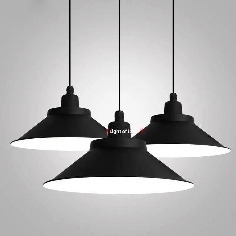 led复古工矿灯罩喇叭口吊灯工业风健身房舞蹈房彩色展厅门市简约