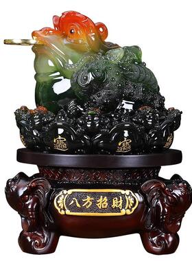 招财金蟾摆件三足蟾蜍开业礼品金蝉店铺办公室收银台装饰品旺财运