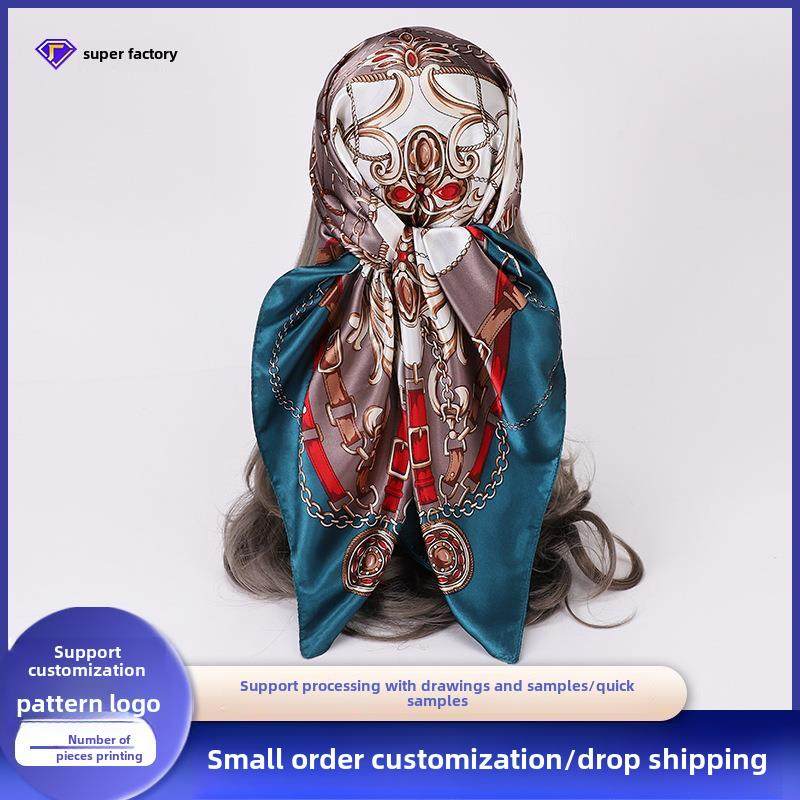 Simulated silk 90 square scarf fashion headscarf 时尚头巾