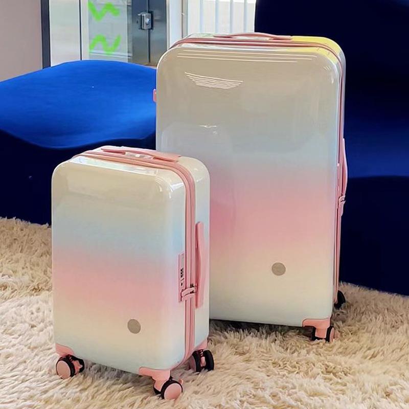木星飞行高颜值行李箱旅行拉杆箱女多功能登机箱20寸小型轻便渐变