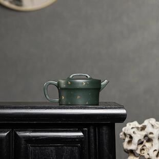 宜兴紫砂壶名家手工壶原矿天青泥撒金大口悟道泡茶壶茶具