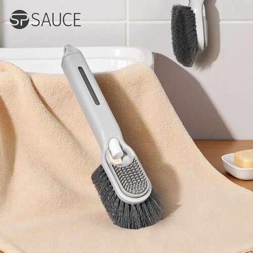 Multi-functional Liquid-Adding Shoe Brush, Stiff Bristle Bru