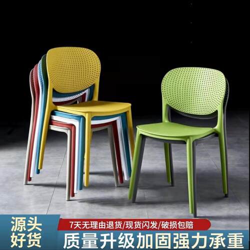 北欧塑料餐椅靠背加厚家用客厅简约餐厅洽谈接待椅子 - 封面