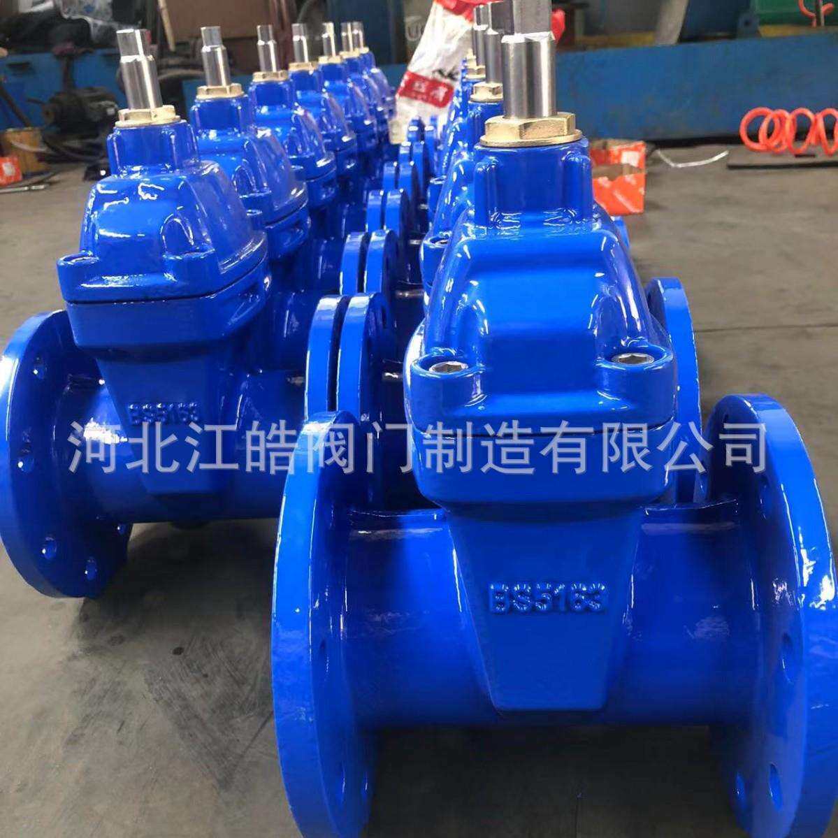 阀门球墨铸铁软密封暗杆闸阀法兰闸阀BS5163标准PN10-16