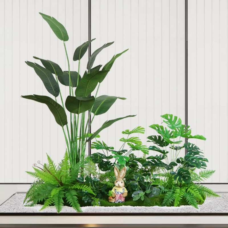 仿真绿植造景组合假植物室内景观橱窗装饰入户花园台楼梯下造景