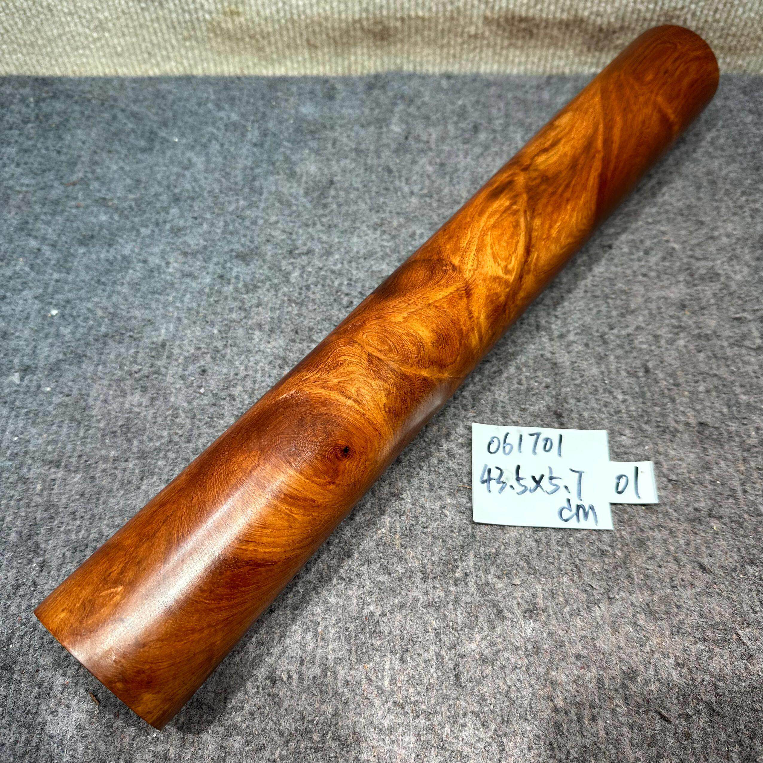 缅甸花梨擀面 面棍 大果紫檀短棍 唢呐木料 红木料 刀把手柄把玩