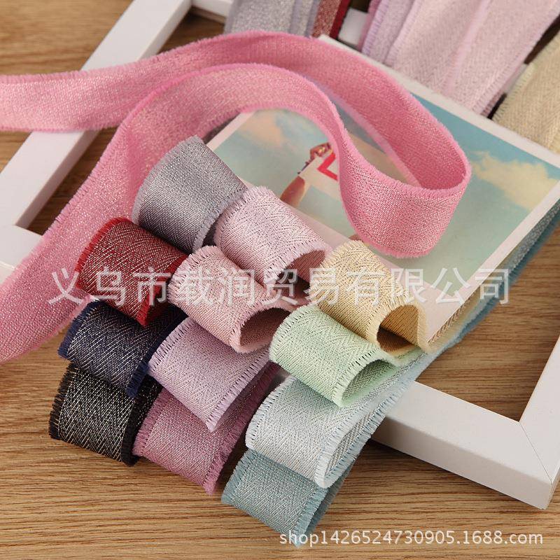 毛须人字纹银葱带手工发饰服装鞋帽辅料礼盒包装蝴蝶结织带