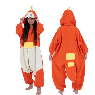 Cartoon Fire Lizard Anime Onesie Adult Cosplay Halloween