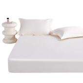 境新款 笠纯棉绒EZH棉床三长件套跨单件床套贡缎酒店民宿轻奢白色