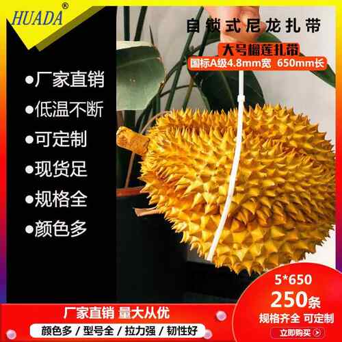 华达厂家5*650自锁式尼龙束线钢带4.8加长塑料扎线捆绑扎带理线