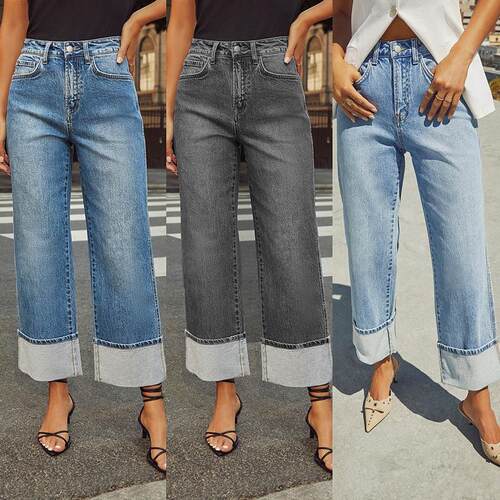 Risen NOTHING Rise Ankle Cuffed Jeans ALL OR High Wide