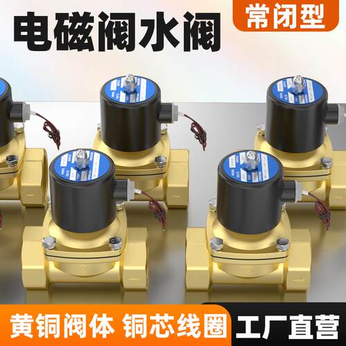常闭电磁阀2W025-08 2W040-10 2W160-15水阀 气阀2分3分4分6分1寸