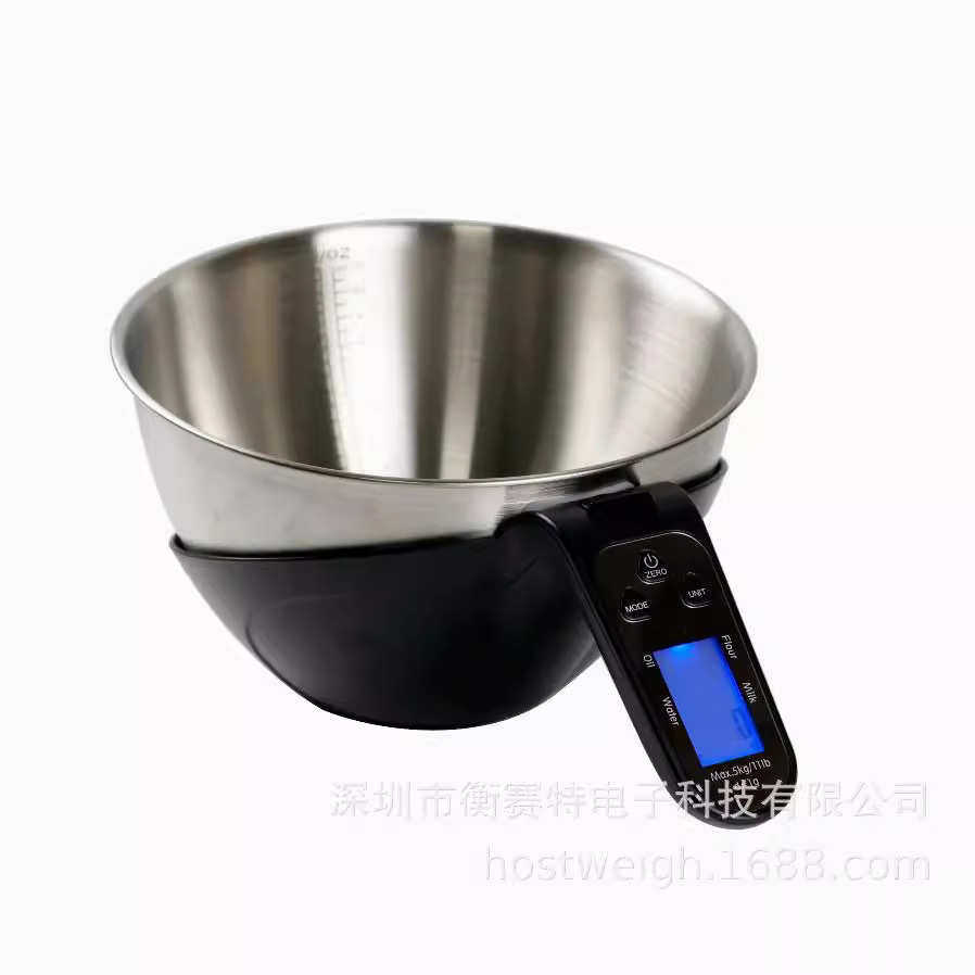带刻度量碗电子秤厨房家用食品级小型克称毫升烘焙量器称重厨房秤