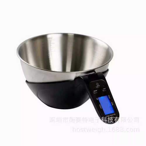 带刻度量碗电子秤厨房家用食品级小型克称毫升烘焙量器称重厨房秤