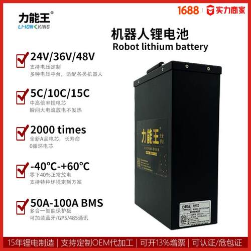 AGV/AMR动力电池24V36V48V72V搬运机器人电动叉车大容量电池定制