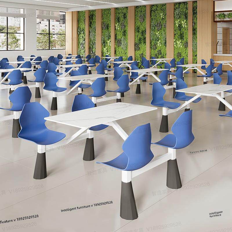 学校食堂员工食堂快餐桌椅一体组合高速服务区餐厅四人一体餐桌