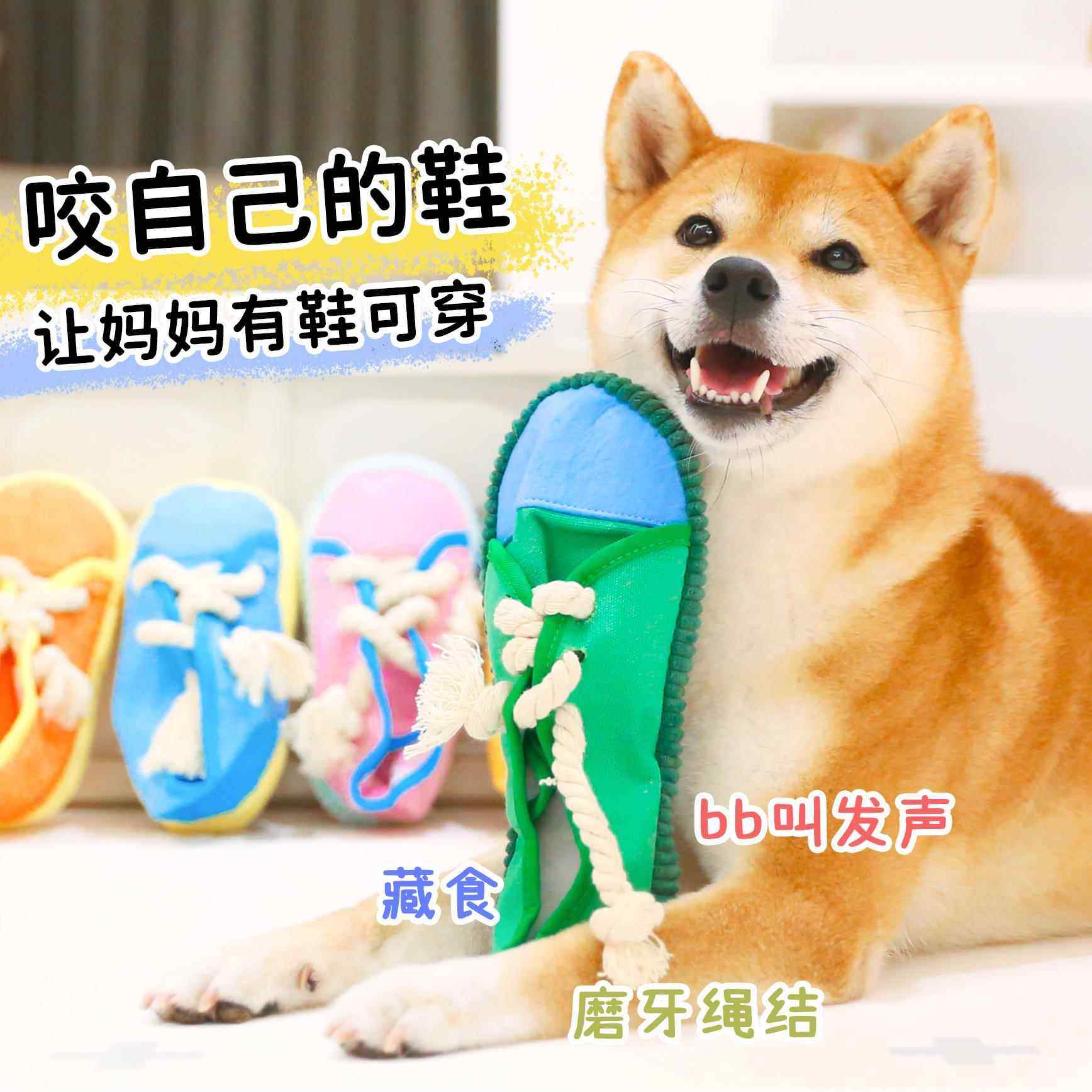 咬自己的鞋 狗狗发声鞋子玩具磨牙绳结洁齿耐咬可爱解闷宠物玩具,宠物/宠物食品及用品,发声玩具,淘宝优惠券,粉丝福利购,淘宝优惠卷
