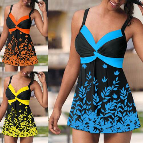 Swimsuit Leaf Flower Big Skirt Triangle Pants Swimsuit