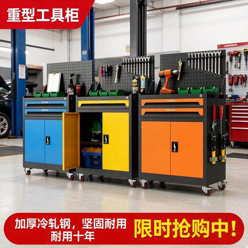 移动汽修工具车工具柜子五金维修抽屉手推箱钳工车间用移动工具车