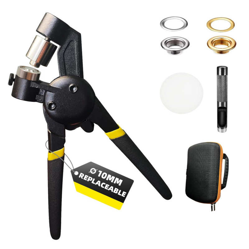 200套装气眼扣鸡眼扣可换头打孔器安装钳工具包圈钉篷布金属汽眼