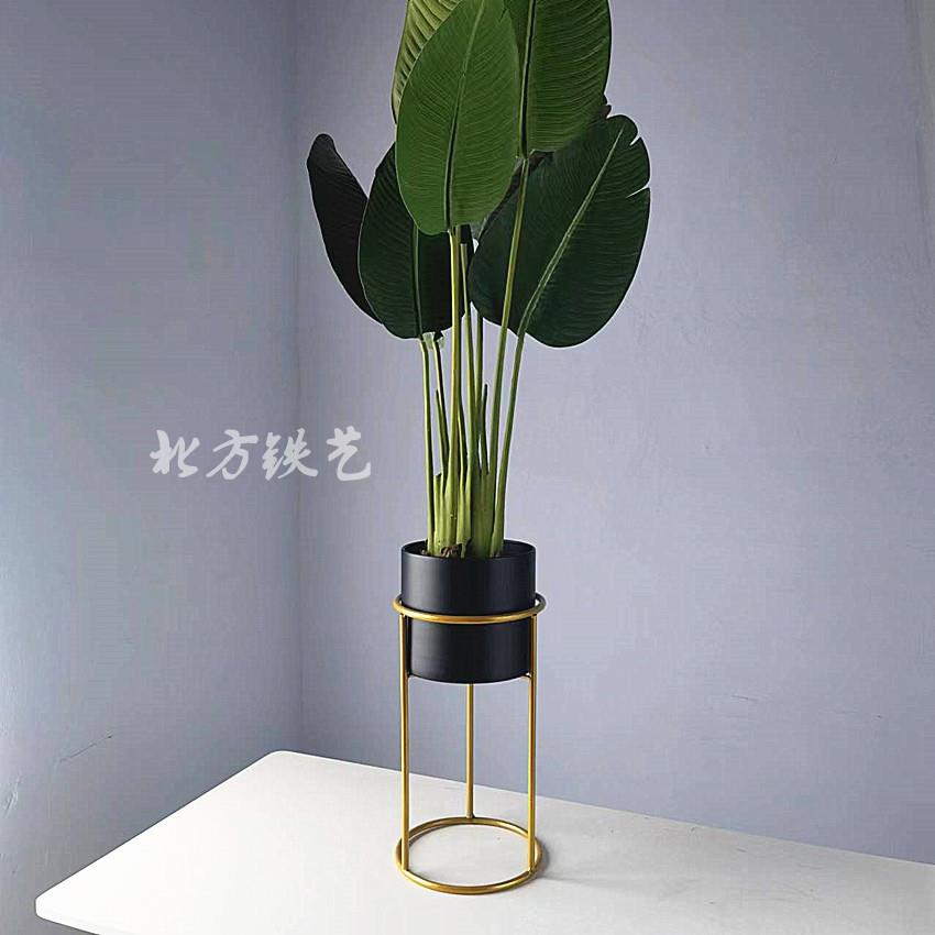 式铁艺花架室内阳台落地花花盆花托架3634643加旋压铁桶加厚粗圆